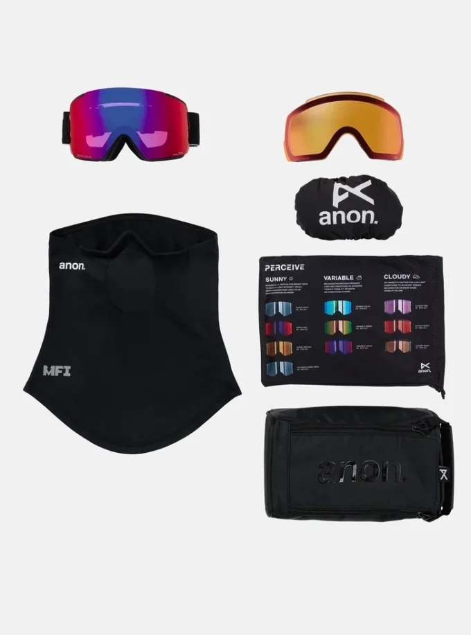 Anon M5-skidglasögon + bonuslins + MFI®-ansiktsmask Anon M5-skidglasögon + bonuslins + MFI®-ansiktsmask
