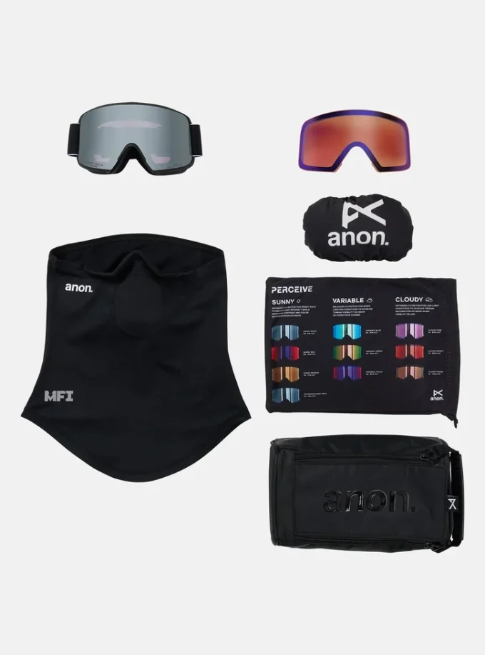 Anon M6S-skidglasögon + polariserade Perceive-linser + MFI®-ansiktsmask Anon M6S-skidglasögon + polariserade Perceive-linser + MFI®-ansiktsmask