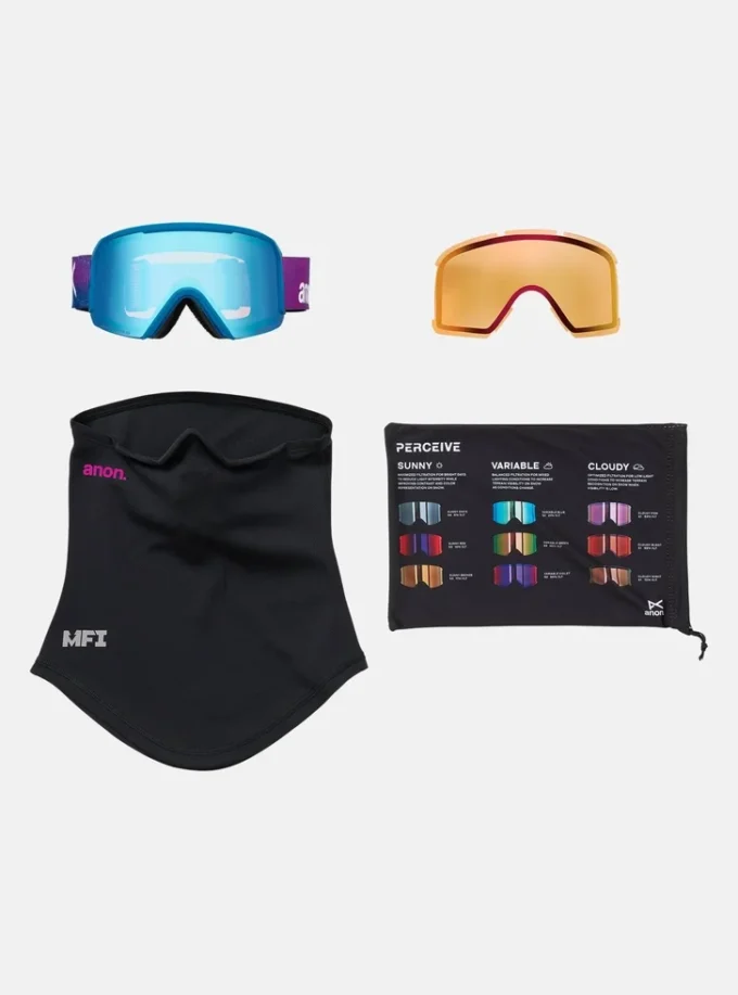 Anon Nesa-skidglasögon + bonuslins + MFI®-ansiktsmask Anon Nesa-skidglasögon + bonuslins + MFI®-ansiktsmask
